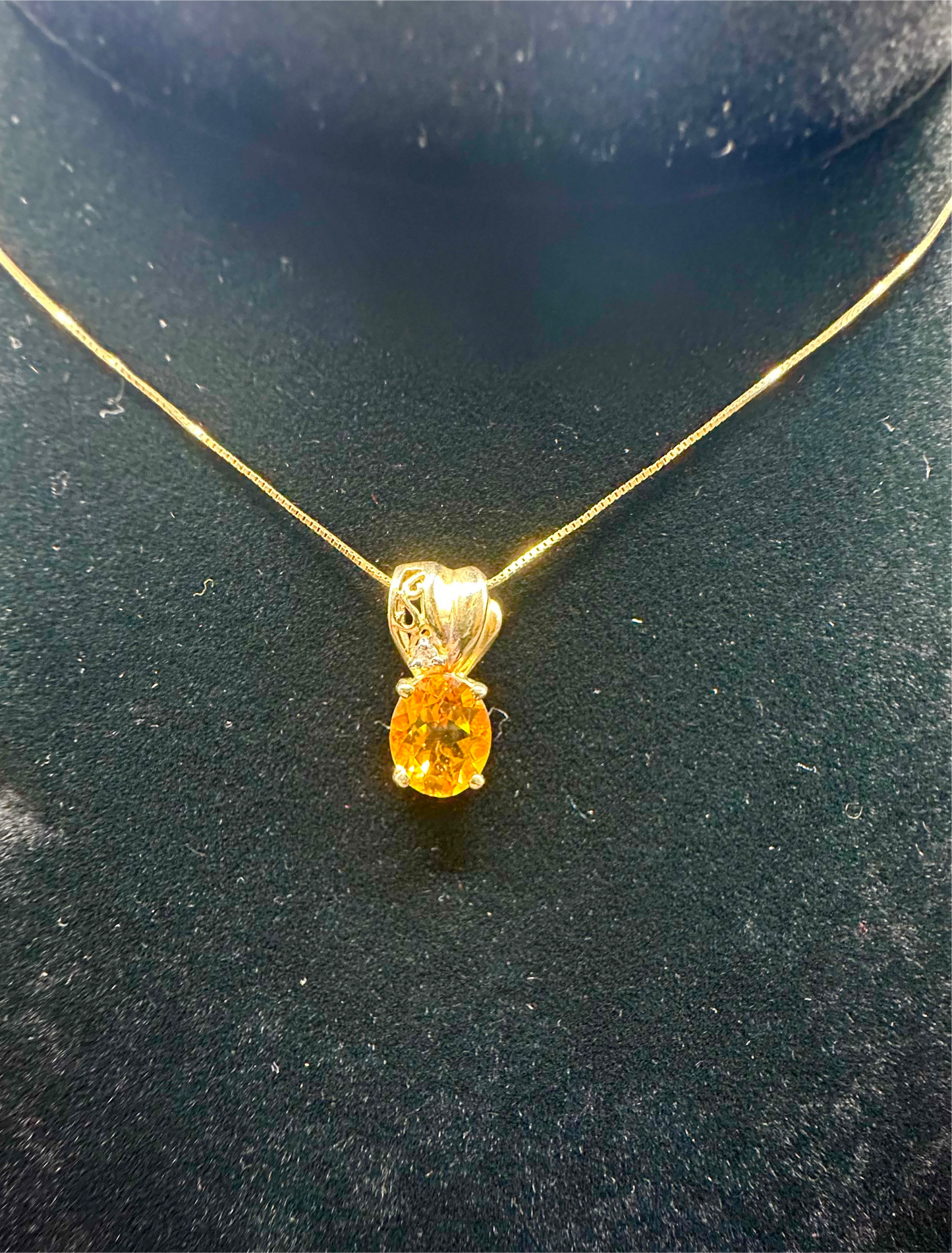 Diamond Topaz Pendant Necklace