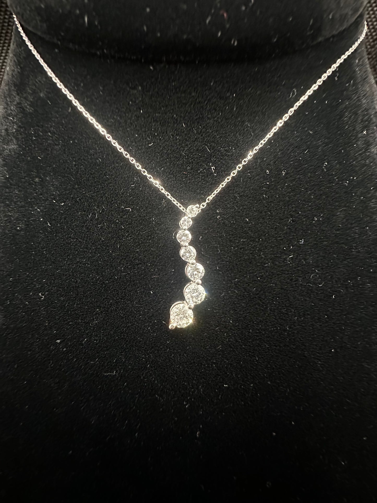 Curved Diamond Pendant Necklace