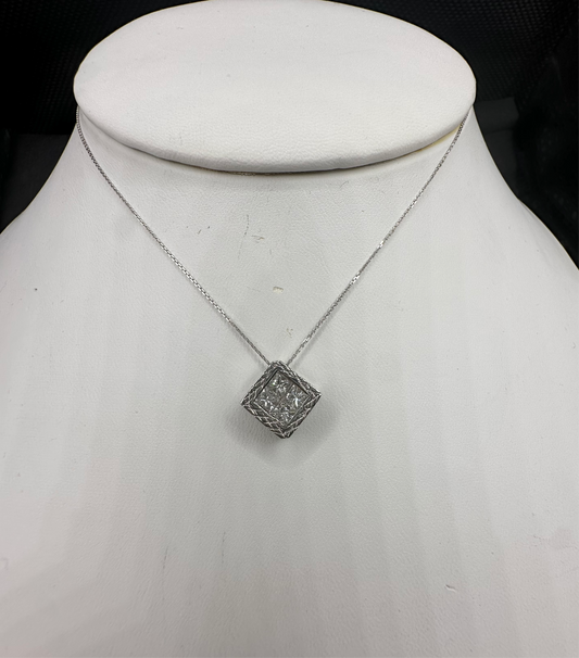 Square diamond necklace